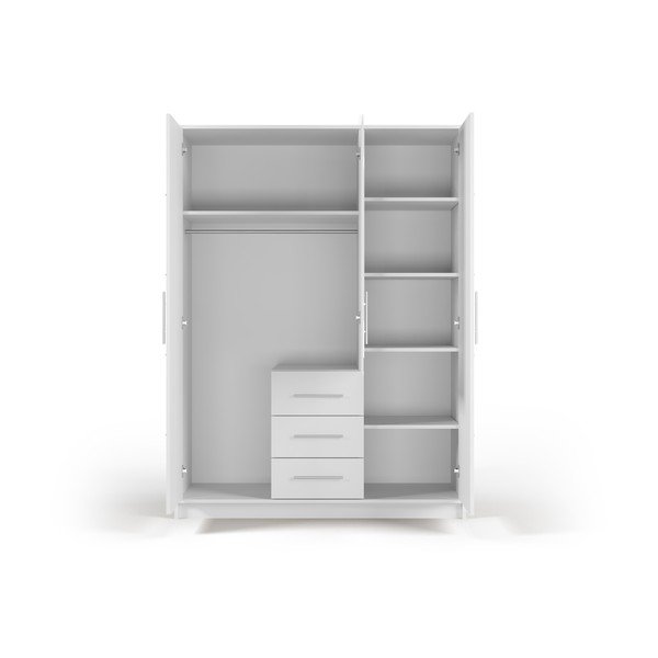 Armadio bianco con specchio 147x200 cm Derry - Cosmopolitan Design-image-3