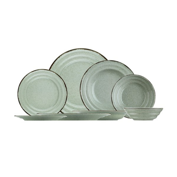 Set di 24 piatti in porcellana verde Basis - Kütahya Porselen