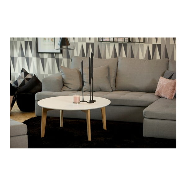 Tavolino rotondo bianco ø 90 cm Abin - Actona-image-2
