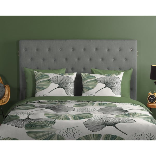 Biancheria da letto singola in cotone verde e crema 140x200 cm - Good Morning-image-2