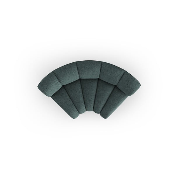 Parte divano componibile turchese con rivestimento in ciniglia e composizione variabile Lupine – Micadoni -image-2