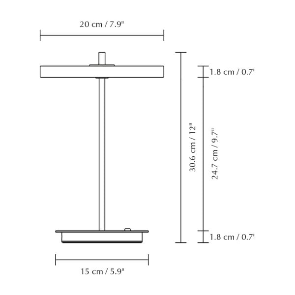 Lampada da tavolo LED bianca e nera in metallo con paralume in metallo (altezza totale 31 cm) Asteria Move – UMAGE-image-4