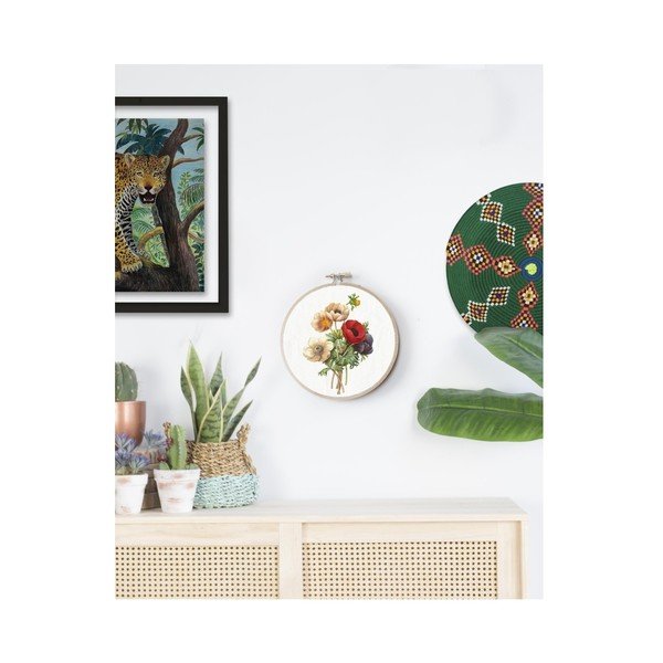 Decorazione murale Punto a canestro , ⌀ 27 cm Flowers - Surdic-image-1