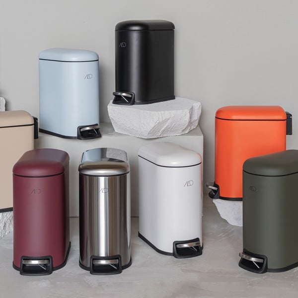 Cestino per la spazzatura viola scuro in metallo con pedale 5 l Mini Walther – Mette Ditmer Denmark-image-3