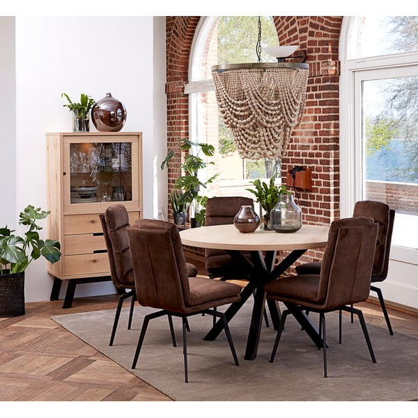 Tavolo da pranzo rotondo con gambe nere , ø 120 cm Maison - Canett-image-1