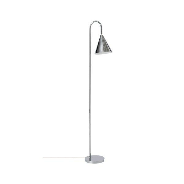 Lampada da terra color argento lucido in metallo con struttura flessibile (altezza totale 145 cm) Liam – Ellos Home