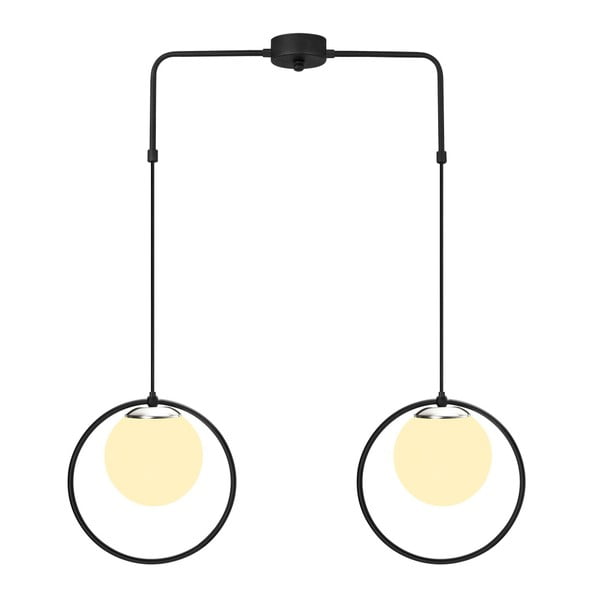 Apparecchio a sospensione in metallo nero Opviq luci Flovena - Opviq lights-image-1