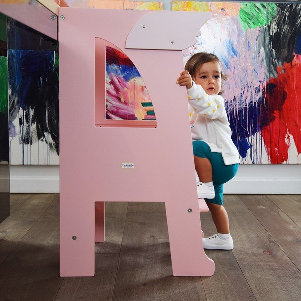 Torre di apprendimento rosa Montessori - Rocket Baby-image-4