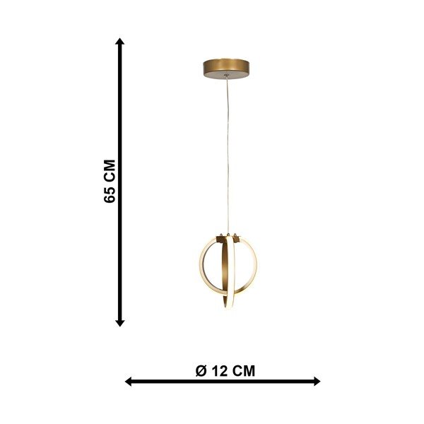Lampadario LED color bronzo in metallo ø 25 cm Sezen – Squid Lighting-image-3