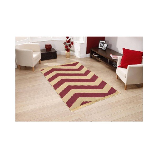 Tappeto ZigZag Rosso Beige, 60 x 90 cm - Ya Rugs-image-2