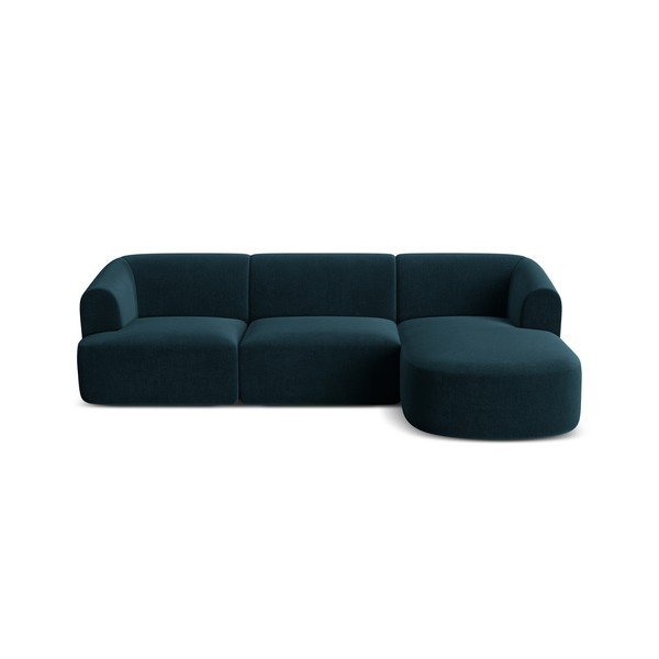 Divano angolare color petrolio (con penisola a destra/con chaise lounge) con rivestimento in velluto Campi – Cosmopolitan Design-image-3