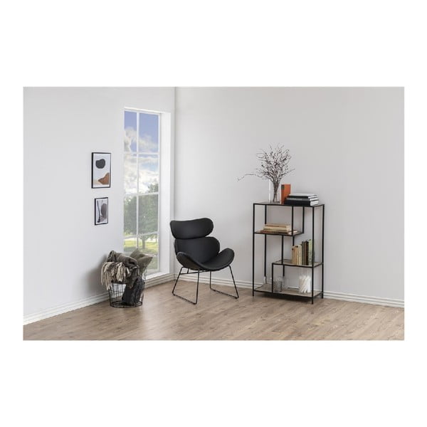 Libreria in rovere nero/naturale 77x114 cm Seaford - Actona-image-1