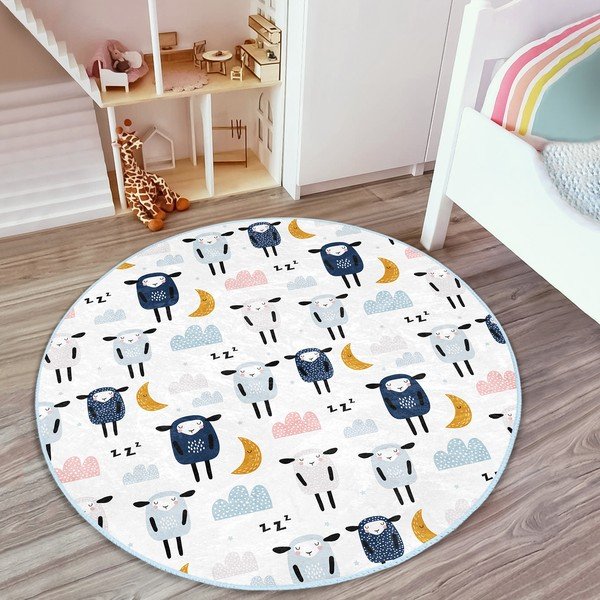 Tappeto bianco per bambini ø 120 cm Comfort - Mila Home-image-1