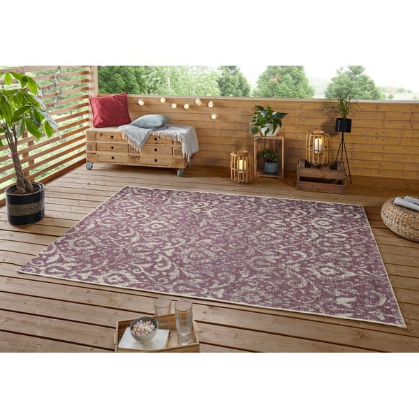 Tappeto da esterno viola e beige , 140 x 200 cm Hatta - NORTHRUGS-image-1