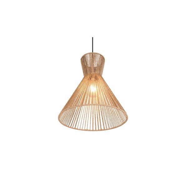 Lampadario di colore naturale in metallo con paralume in carta lavorata ø 35 cm Rosalie – Reality-image-3