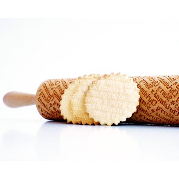 Mattarello con rilievo in legno Merry Christmas – Valek-image-1