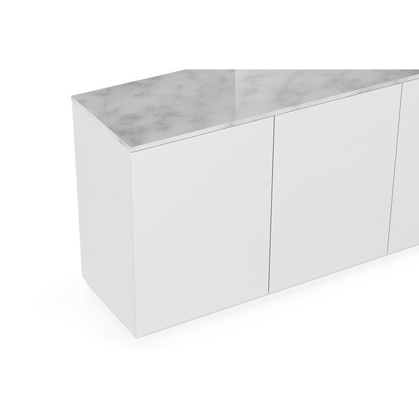 Bílá komoda s deskou v světlém mramorovém dekoru TemaHome Join, 180 x 84 cm-image-3