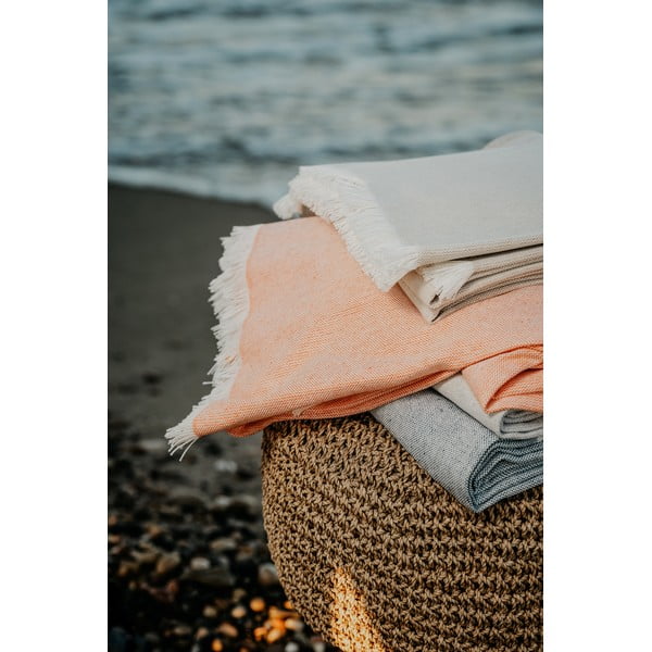 Plaid arancione con cotone Summer , 140 x 180 cm Linen - Euromant-image-2