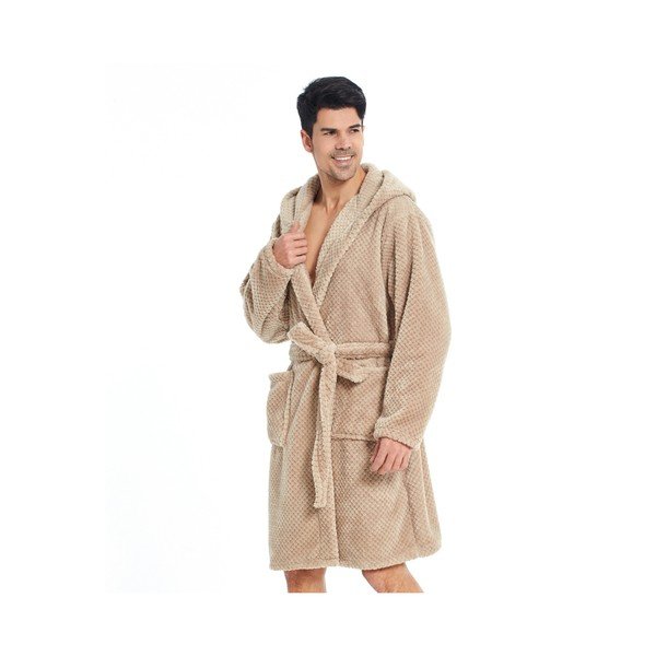 Accappatoio unisex in microfibra marrone chiaro Sleepyhead, taglia XXL - DecoKing-image-1