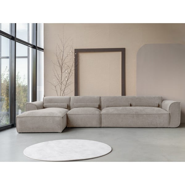 Divano angolare componibile beige (con penisola a sinistra) Flex Felix – Miuform-image-1