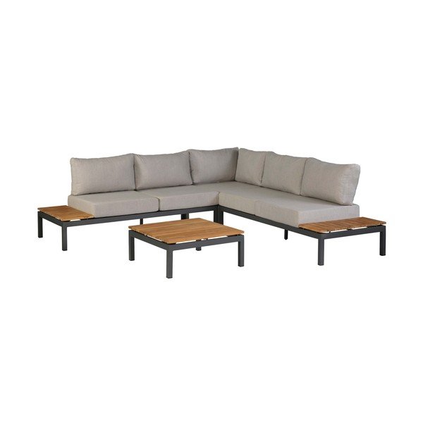 Set da giardino in teak nero/beige per 4 persone Villa - Exotan