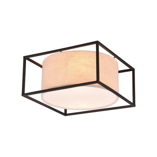 Lampada da soffitto nera opaca e beige 30x30 cm Ross - Trio-image-1