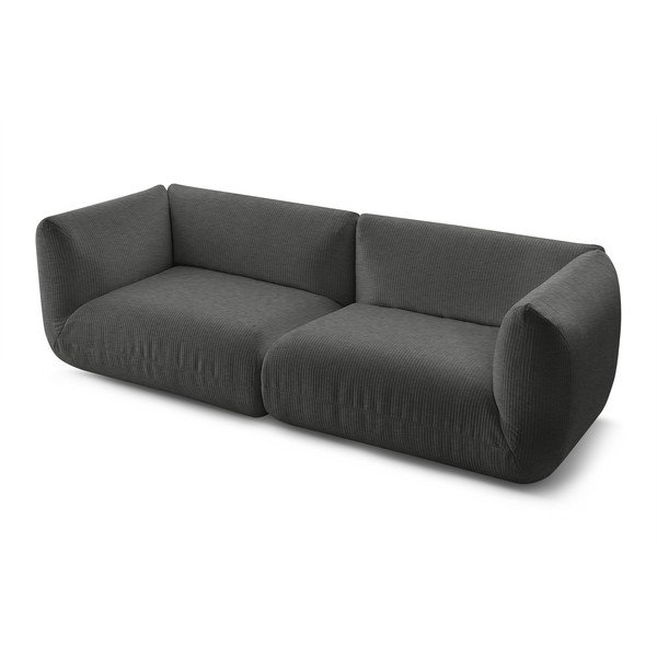 Divano in velluto a coste grigio 260 cm Lecomte - Bobochic Paris-image-3