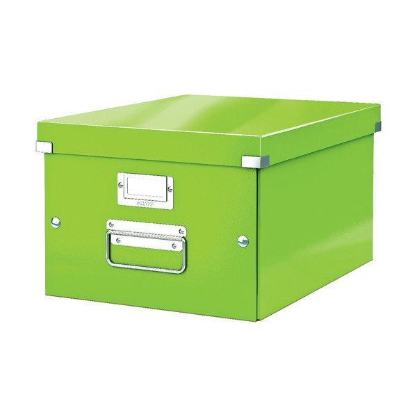 Scatola di cartone verde con coperchio 28x37x20 cm Click&Store - Leitz