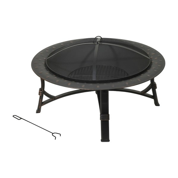 Caminetto portatile nero con coperchio , ø 88,5 cm Teide - Cattara