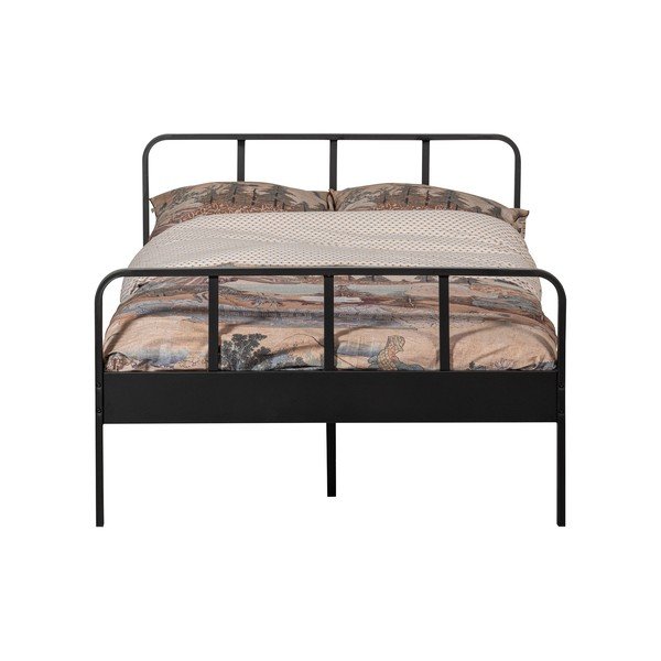 Letto singolo in metallo nero con griglia 120x200 cm Mees - WOOOD-image-3