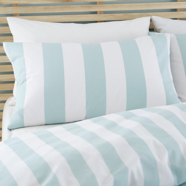 Set copripiumino e federa color menta per letto matrimoniale e per letto esteso 230x220 cm Cove Stripe – Catherine Lansfield-image-3