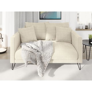Divano in ciniglia crema 140 cm Freya - Ropez