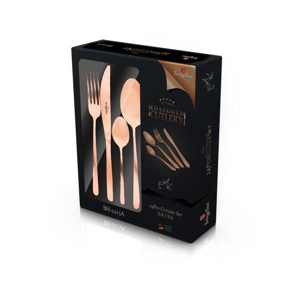 Posate in acciaio inox 24 pezzi Rosegold Metallic Line - BerlingerHaus-image-3