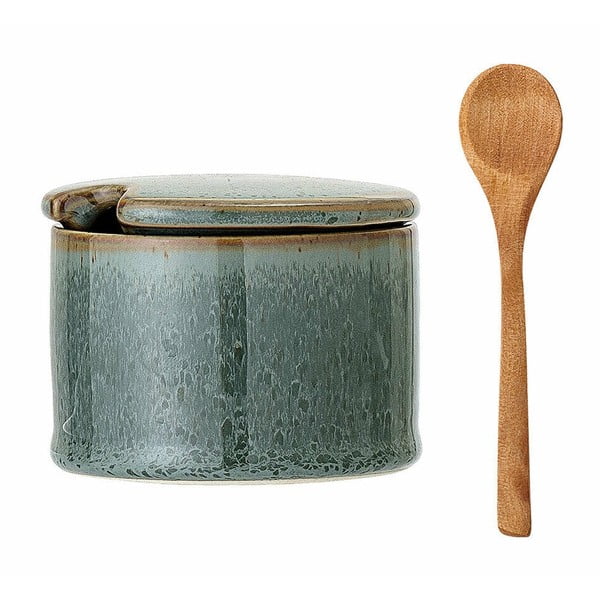 Vaso in gres verde con cucchiaio Pixie - Bloomingville-image-2