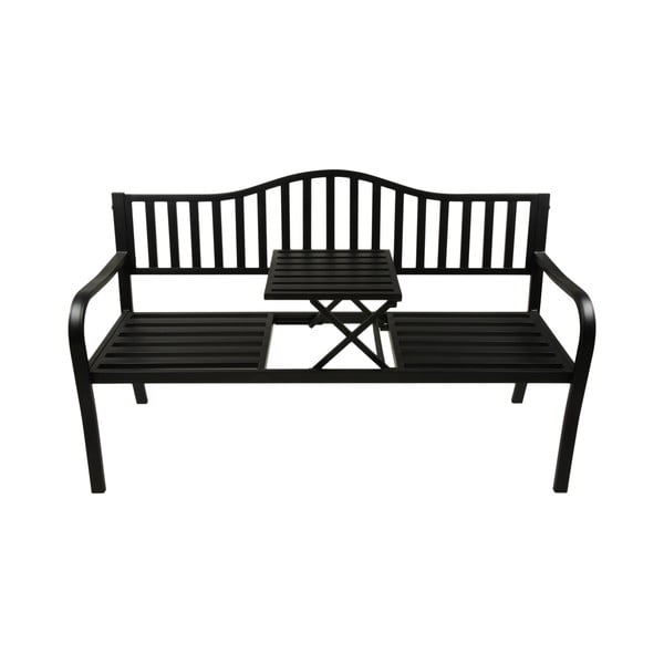 Panchina da giardino in metallo nero Segula - Garden Pleasure-image-1