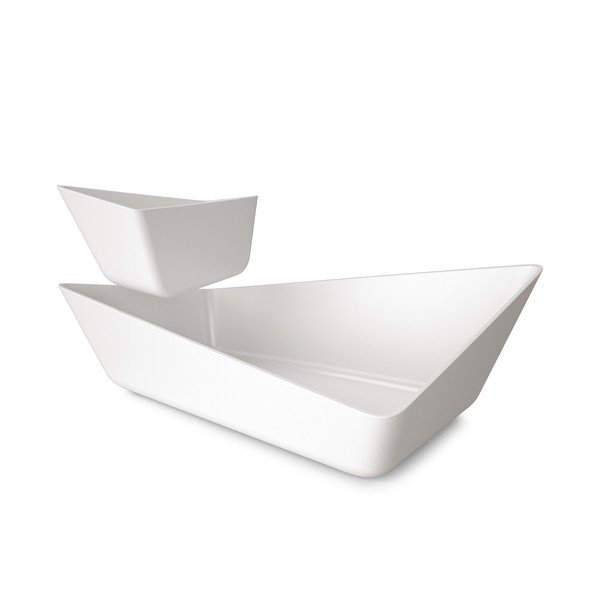 Ciotola doppia Chip+Dip Bowl, bianco - Black + Blum-image-1