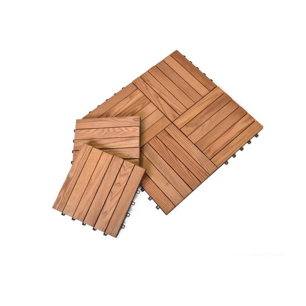 Pavimento in legno di frassino in set da 6 pezzi - Thermowood - Rojaplast