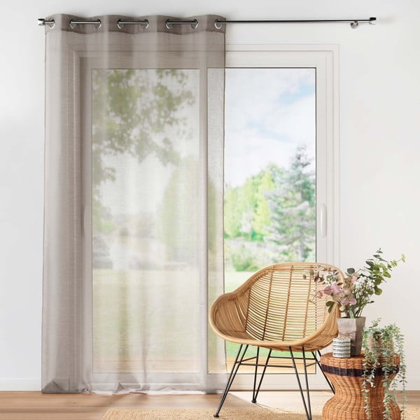 Tenda in voile marrone 140x240 cm Lissea - douceur d'intérieur-image-2