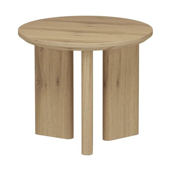 Tavolino da salotto rotondo di colore naturale con piano effetto rovere ø 50 cm Chatham – Støraa