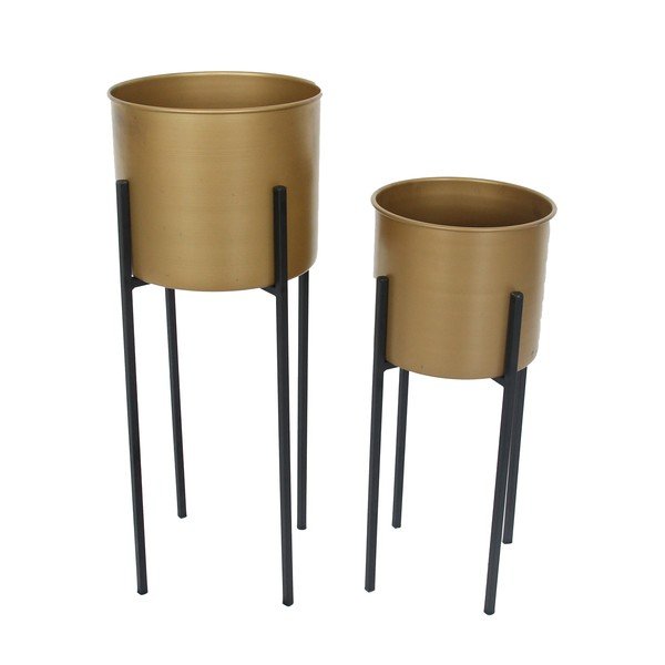 Set di vasi per fiori in metallo 2 pz ø 24 cm Dempo – Garden Pleasure