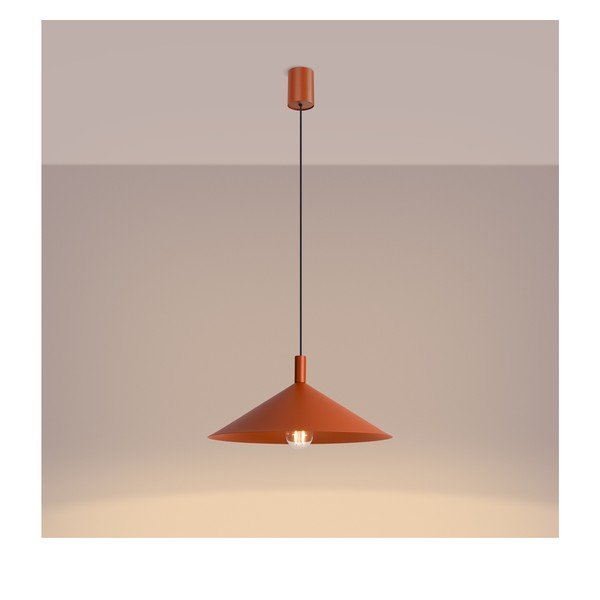 Lampadario color mattone in acciaio ø 40 cm Zylo – Sollux-image-4