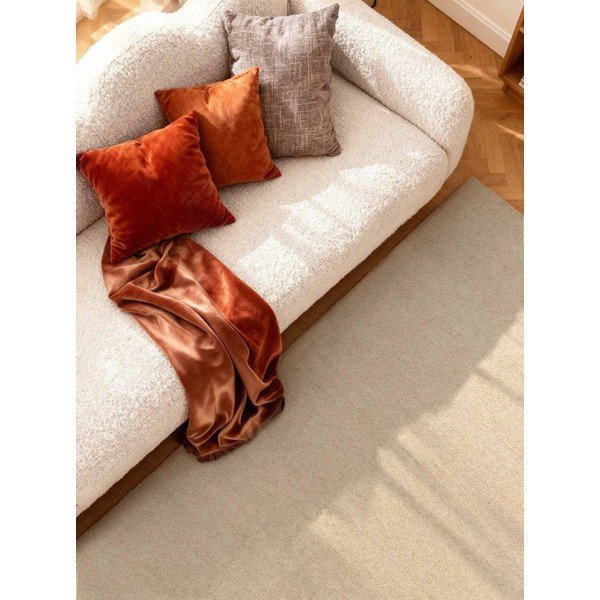 Tappeto beige in lana tessuto a mano 140x200 cm Puristic Knots – Elle Decoration-image-2
