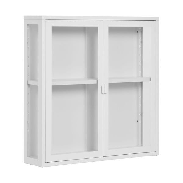 Vetrina da appendere in metallo bianco 80x80 cm Brisbane - House Nordic-image-1