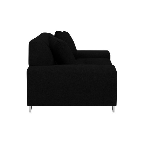 Černá pohovka s nohami ve stříbrné barvě Cosmopolitan Design Orlando, 220 cm-image-3