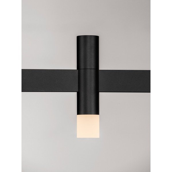 Lampadario LED nero opaco in alluminio con paralume in vetro acrilico con intensità regolabile Poetic – Nova Luce-image-3
