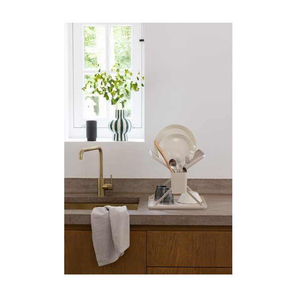 Scolapiatti a due piani beige in metallo 37x33 cm – Brabantia-image-2