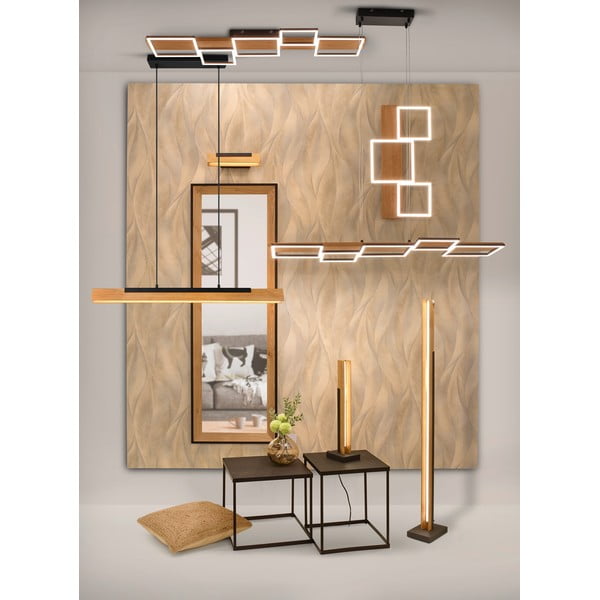 Apparecchio da soffitto a LED dimmerabile in colore nero-naturale 44x115 cm Harper - Trio-image-1