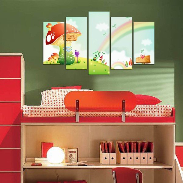 Quadro arcobaleno a 5 pezzi - Taffy
