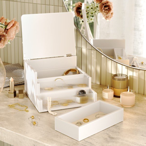 Organizer da bagno bianco opaco in legno Malibu – Umbra-image-3