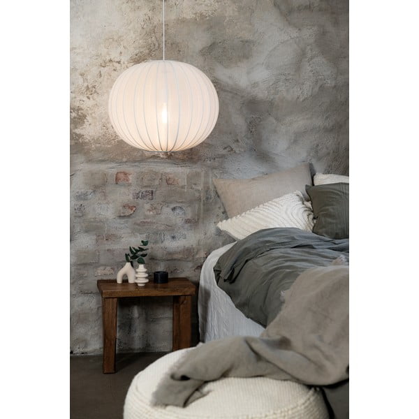 Lampada a sospensione bianca con paralume in tessuto ø 50 cm Florence - Markslöjd-image-1